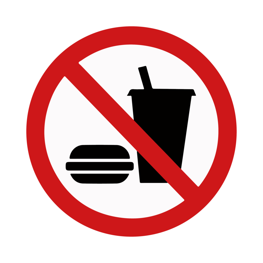 No food or drink