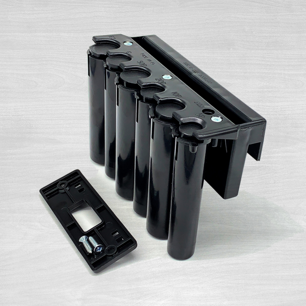 6 chamber coin dispenser black with fixture
