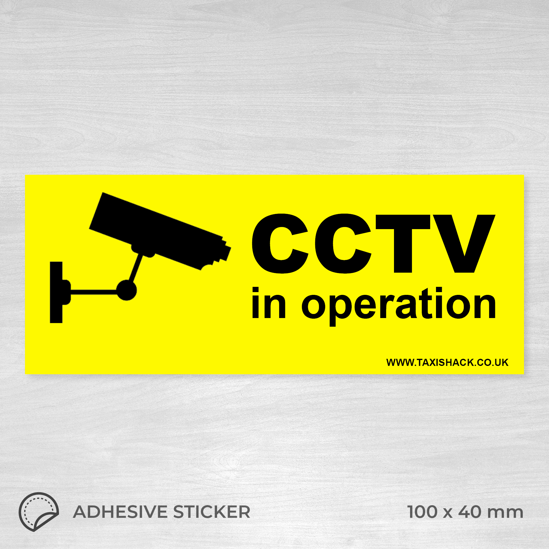 CCTV IN OPERATION Self Adhesive Sign Sticker Transparent Car Cab Taxi 100x40mm 