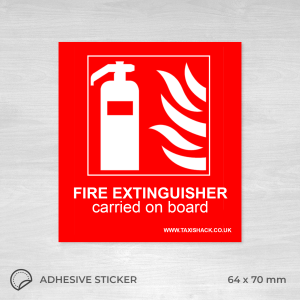 Fire extinguisher carried on board sticker