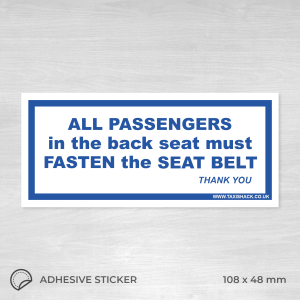 All passengers must fasten seat belt sticker