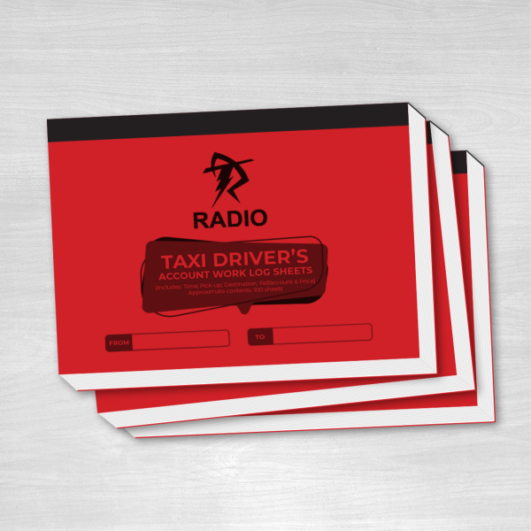 Taxi drivers account work log sheets