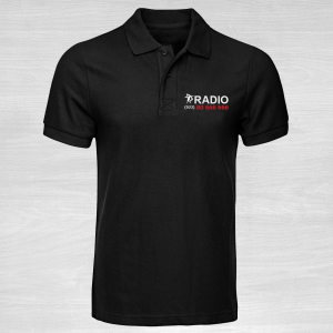 Radio Taxis poloshirt in black front